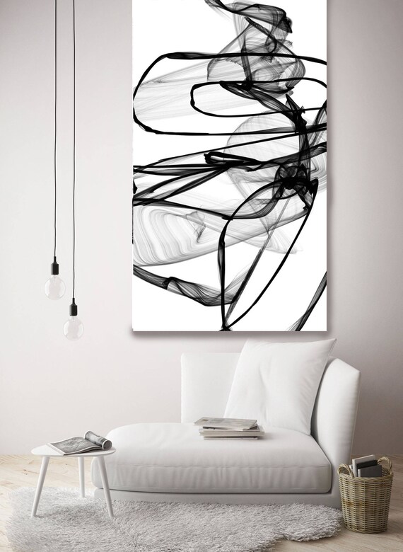 Abstract Expressionism in Black And White 17, Contemporary Abstract Wall Decor, Large Contemporary Canvas Art Print up to 72" by Irena Orlov