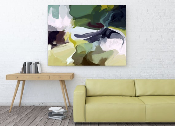 Prevailing Winds 8999. Original Abstract Green Oil Painting, Contemporary Large Original Oil on Canvas, Abstract Oil Painting by Irena Orlov