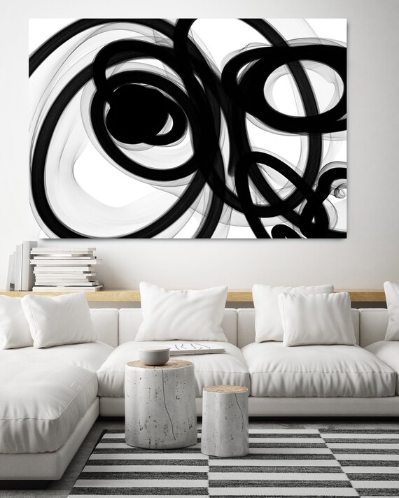 Black and White Art | Abstract Black Art | Abstract Painting | Modern Wall Decor | Canvas Art Print | Black White Modern Art Canvas Print