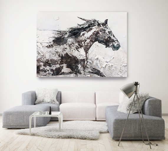 Bay Horse| Horse Painting | Giclee | Farm Animal | Horse Art| Rustic Horse | Horse Canvas | Abstract Horse