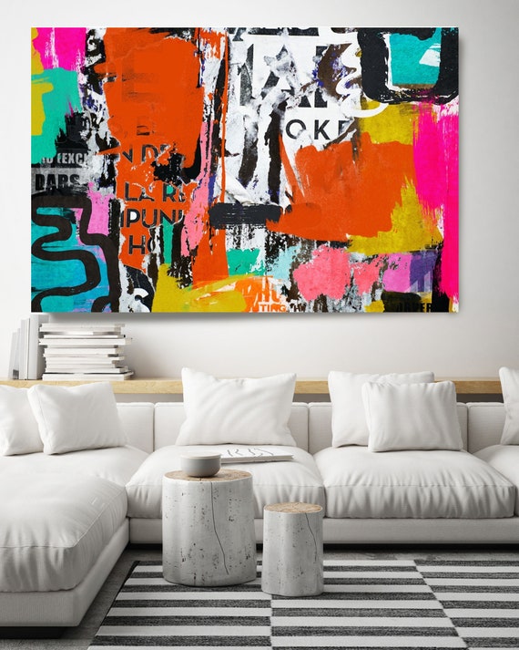 Graffiti Abstract Canvas, Street Art, Street Art Painting Print on Canvas, Large Canvas Print, Urban Artwork Canvas Print, The daily dose