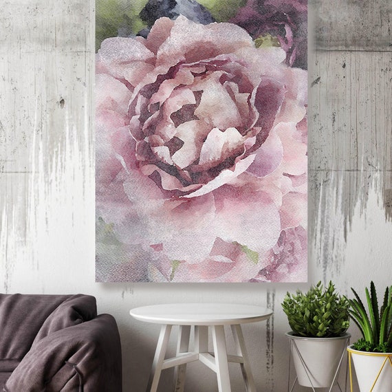 Rustic Peony Painting | Shabby Chick Art | Farmhouse Wall Art | Botanical Wall Decor | Shabby Chic Peony Print | Cottagecore Wall Art