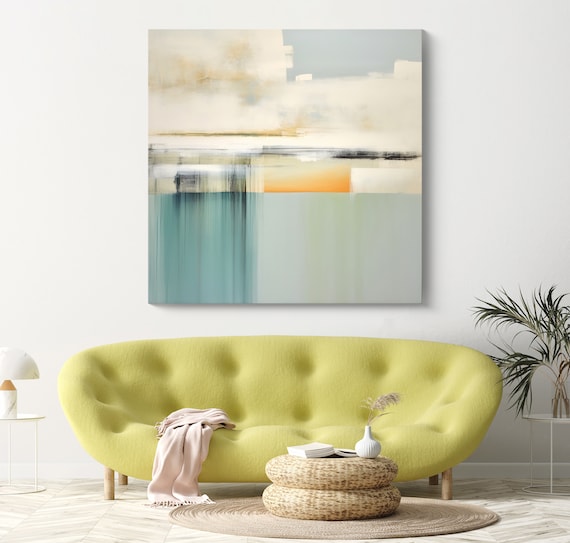 Coastal Hues 4 / Blue Coastal Canvas Print, Large Wall Art, Abstract Beach Canvas Print, Custom Sea Wall Art
