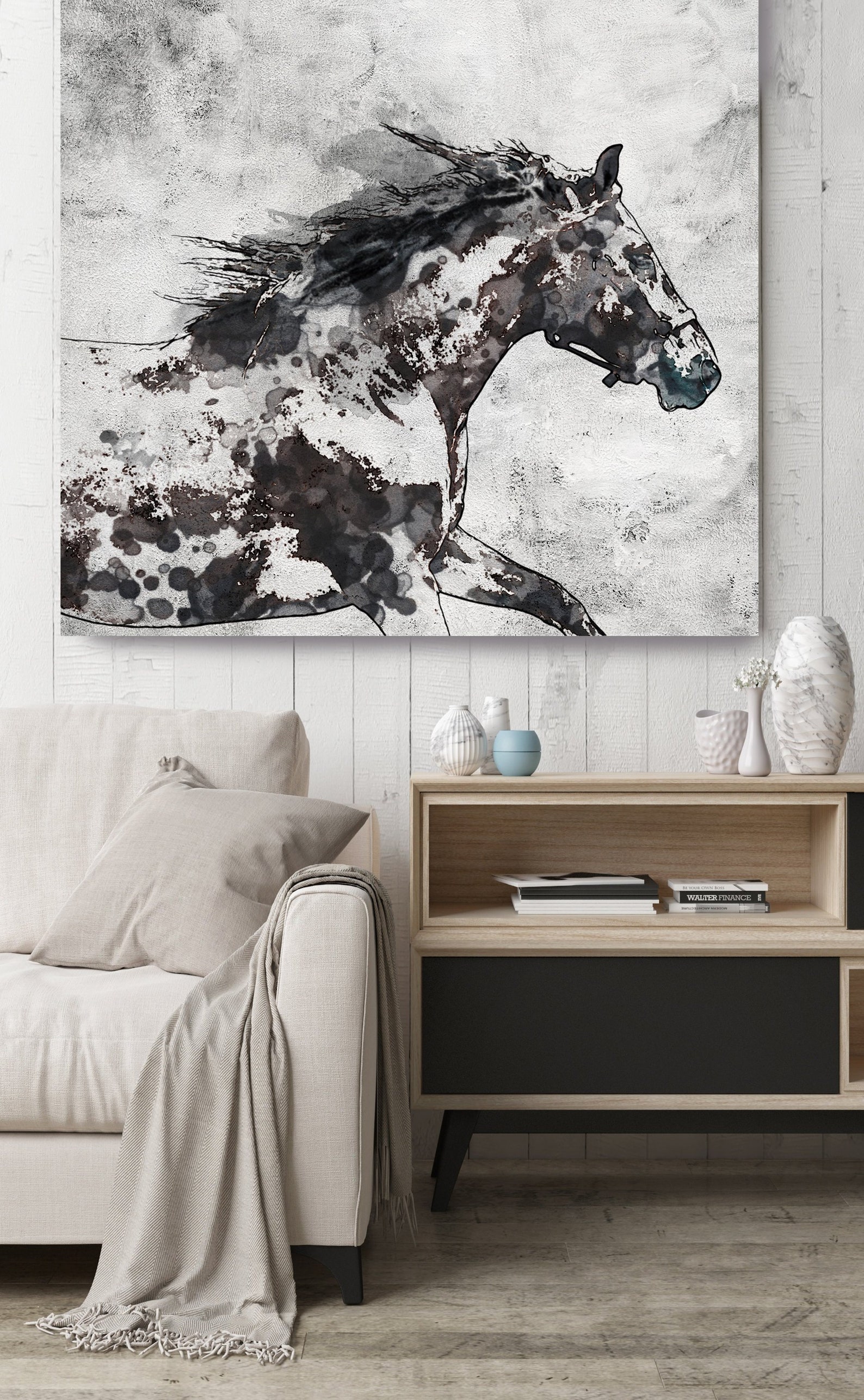 Bay Horse Canvas Art Horse Painting Giclee on Canvas Horse - Etsy