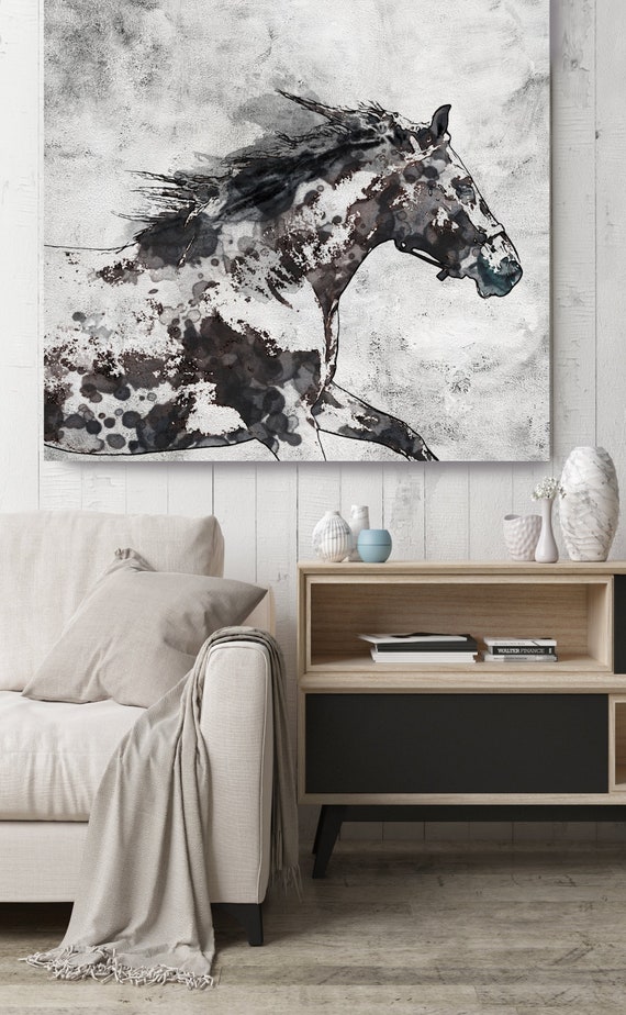 Bay Horse Canvas Art, Horse Painting, Giclee on Canvas, Horse Art, Horse Painting, Horse Print, Rustic Horse, Horse Art, Horse canvas Art