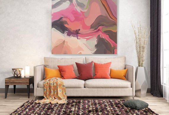 From Day to day. Original One-of-a-kind Oil Painting on Canvas, Contemporary Abstract Pink, Brown Oil Painting up to 50" by Irena Orlov