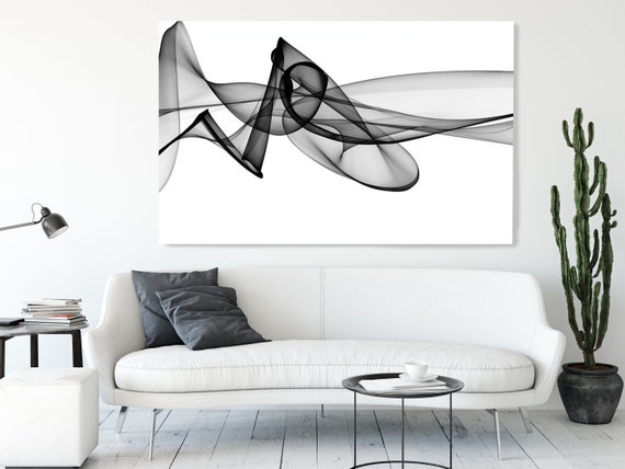 Black and White Abstract Art, Large Contemporary Canvas Art Print Modern Art Minimalist Print, Scandinavian Art, Abstraction