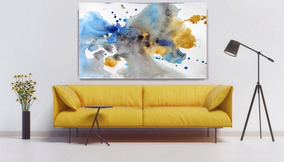 ORL-7965 Awakening. Watercolor Abstract, Modern Wall Decor, Large Abstract Colorful Contemporary Canvas Art Print up to 72" by Irena Orlov