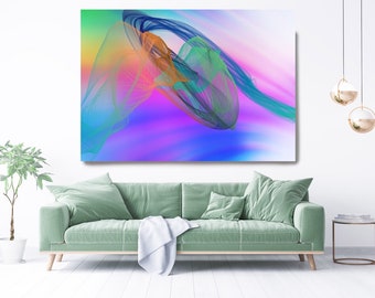 Vibrant Contemporary Wall Art Colorful Office Decoration Vibrant Wall Art Electric Canvas Print Home Decor, New Media, Color in the Lines 69