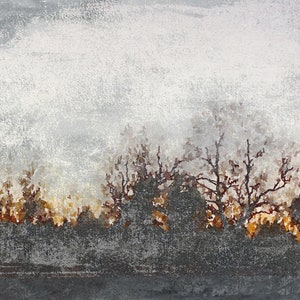Distressed Rustic Landscape, Brown Gray rustic landscape painting, landscape art, rustic landscape Canvas Print, Rural Landscape, Scenic Art