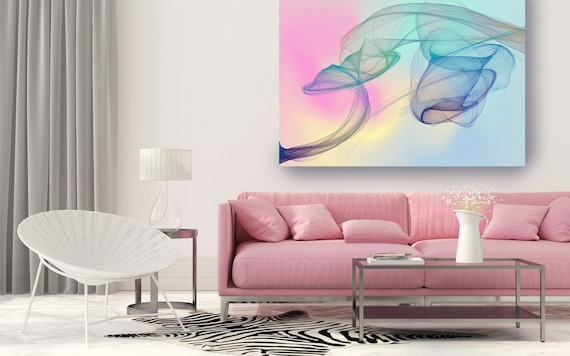 Pink Abstract Gradient Flow Modern Abstract Wall Art Decor Abstract Canvas Print Modern Trendy Wall art Luxury Abstract Painting, Minimalist