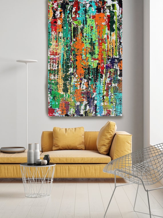 Modern Wall Art Canvas Art Print, Autumn Breeze, Abstract Wall Art decor, Colorful Contemporary Art, Abstract Painting