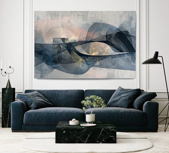 Contemporary Painting, Innovative Imprints-13, New Media Abstract Painting Print on Canvas, Contemporary Living Room Decor, Office Wall Art