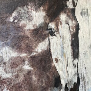 Wild Blue Horse Extra Large Horse Wall Decor, Brown Rustic Horse Large Horse Portrait Canvas Art Print Abstract Horse, Equine Art, Horse image 10