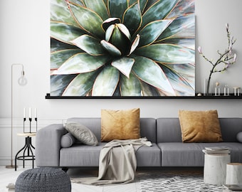 Agavehart 1. Sappige muurkunst, lichtgroen canvasafdrukken, succulente print, plantprint, succulente kunstprint, botanische print, muurprint