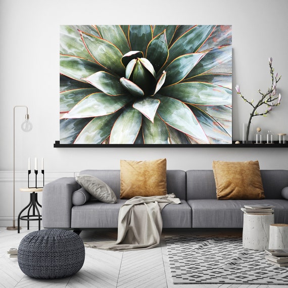 Agave Heart 1. SUCCULENT Wall Art, Pale Green CANVAS Prints, Succulent Print, Plant Print, Succulent Art Print, Botanical Print, Wall Print