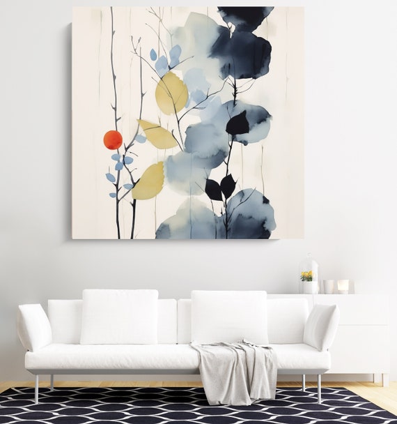 Fluid Floral Artistry-7, Canvas Print | Abstract Floral Canvas | Muted  Wall Decor | Contemporary Watercolor Artwork | Floral Canvas Print