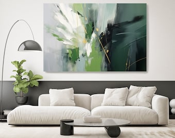 Green Enigma-31 Canvas Print by Irena Orlov - Abstract Wall Art, Contemporary Green Decor