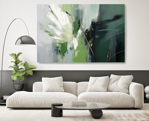 Green Enigma-31 Canvas Print by Irena Orlov - Abstract Wall Art, Contemporary Green Decor