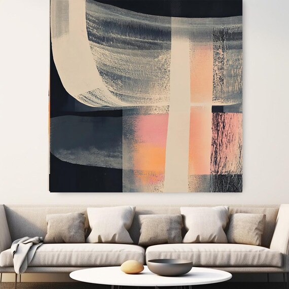 Tiers of Time-9, Black Beige Contemporary art, Abstract Painting Print, Canvas Print Painting Art, Office Art, Living Room Wall Decor