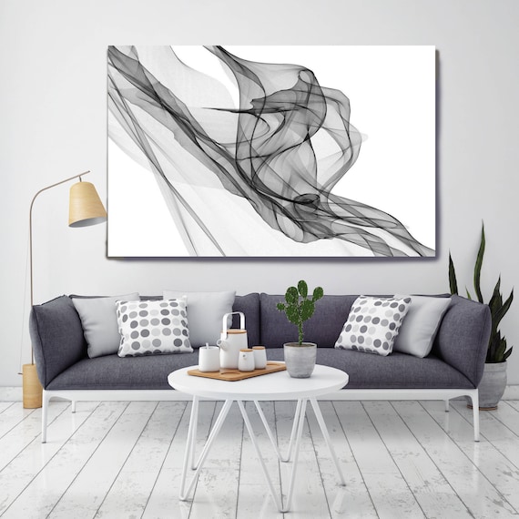 Abstract Black and White 19-18-58. Contemporary Unique Abstract Wall Decor, Large Contemporary Canvas Art Print up to 72" by Irena Orlov