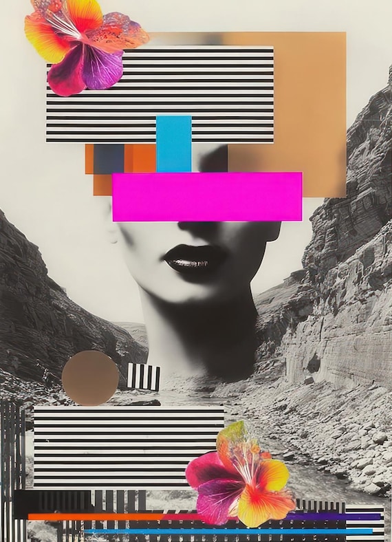 Surreal Portrait Abstract Wall Art | Contemporary Geometric Face Canvas | Colorful Modern Statement Art, Where Thought Becomes Color-2