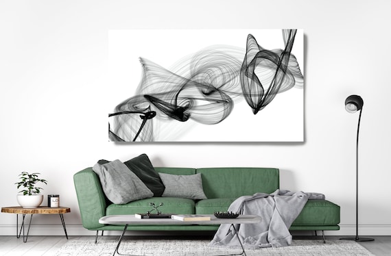 Black and White Wall Art, Home Decor Wall Art Black and White Canvas Print Abstract Print Large Wall Art, Office Decor, Upon the Mind