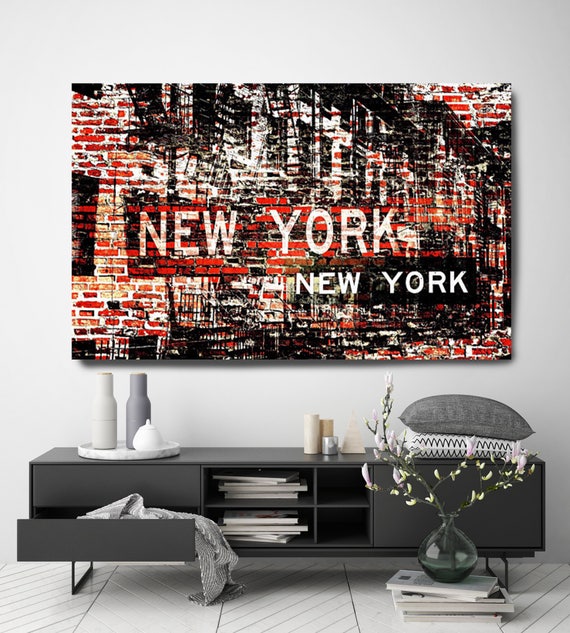 New York Urban Canvas Print | Abstract Cityscape Art | Urban Wall Art | Large City Painting | Urban Canvas Print