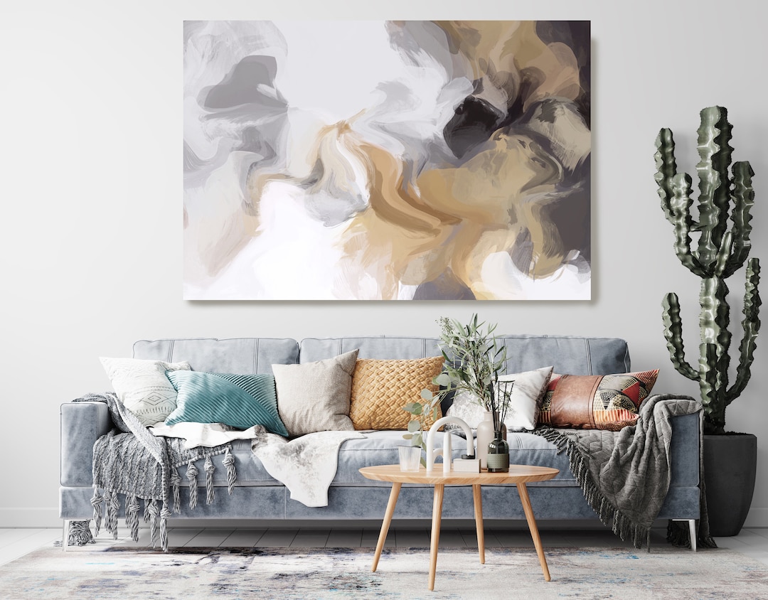 Brown Abstract Modern Abstract Wall Art Decor, Abstract Art, Large Wall