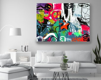 Graffiti Wall Art Street Art, Street Art Painting Print on Canvas, Graffiti Art on Canvas, Urban Canvas Print, All I Could See