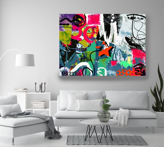 Graffiti Wall Art Street Art, Street Art Painting Print on Canvas, Graffiti Art on Canvas, Urban Canvas Print, All I Could See