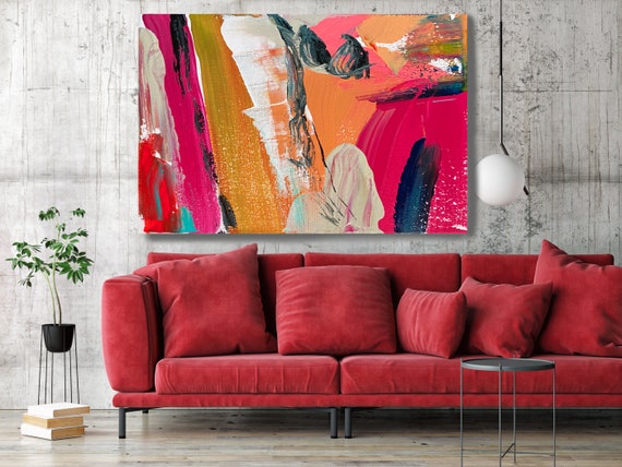 Joyful Modernist Abstraction 1, Abstract Painting Modern Art Abstract Painting Extra Large Painting Extra Large Abstract Canvas Print