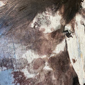 Wild Blue Horse Extra Large Horse Wall Decor, Brown Rustic Horse Large Horse Portrait Canvas Art Print Abstract Horse, Equine Art, Horse image 8