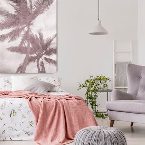 Beachscape Pink Palms. Palm wall art Palm decor Palm canvas art Print Palm trees wall art Palm canvas Palm trees art Rustic Palm trees Blush