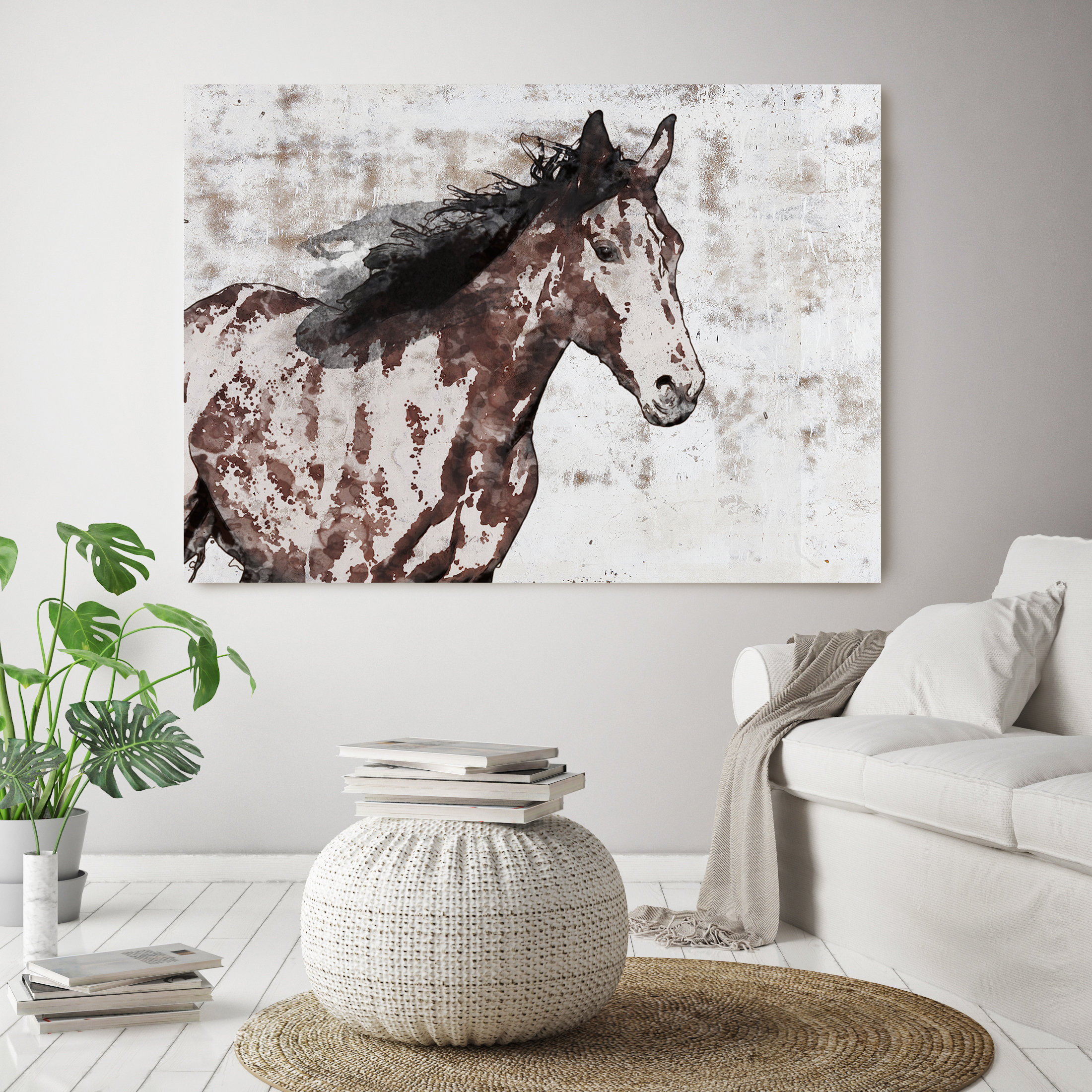 Animals Giclee Canvas Prints Painting Horses Picture Wall Art for Living Room