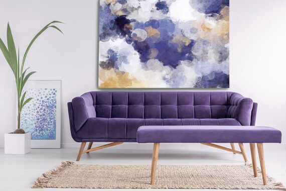 Purple Beige Large Abstract Art, Abstract Canvas Print Large Modern Abstract Wall Art, Abstract Painting, scented dark