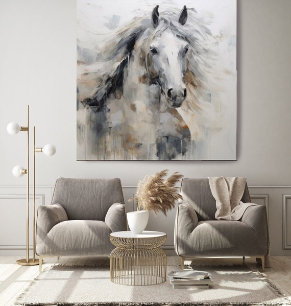 Wild Spirit Equestrian Portrait 2, Canvas Art, Horse Painting, Horse Painting, Impressionist Horse Painting Print, Rustic Horse canvas Art