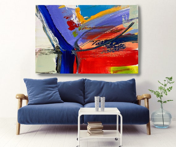 Joyful Modernist Abstraction 4, Abstract Painting Modern Art Abstract Painting Extra Large Painting Extra Large Abstract Canvas Print