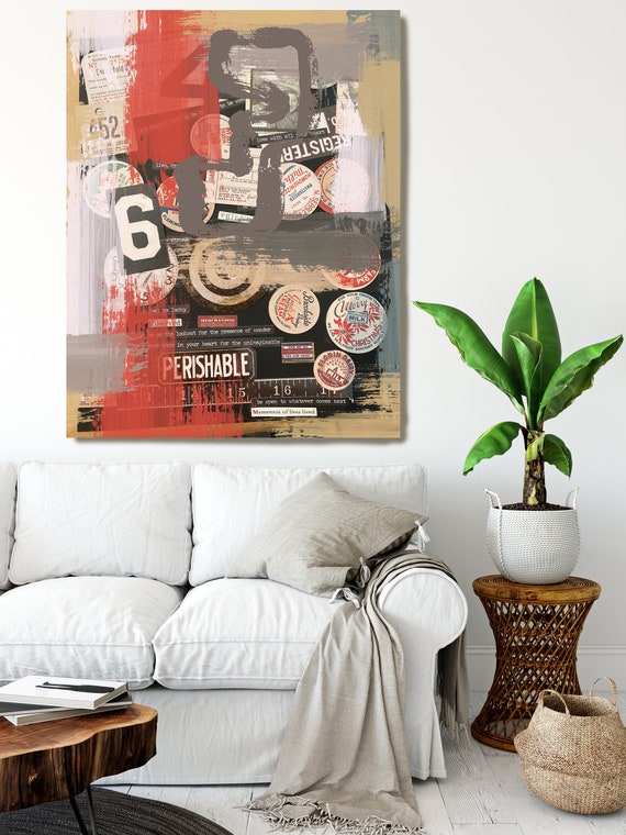 Equilibrium is Regained, Collage Wall Art,  Print on Canvas, Large Canvas Print, Urban Canvas Print, Collage wall Art