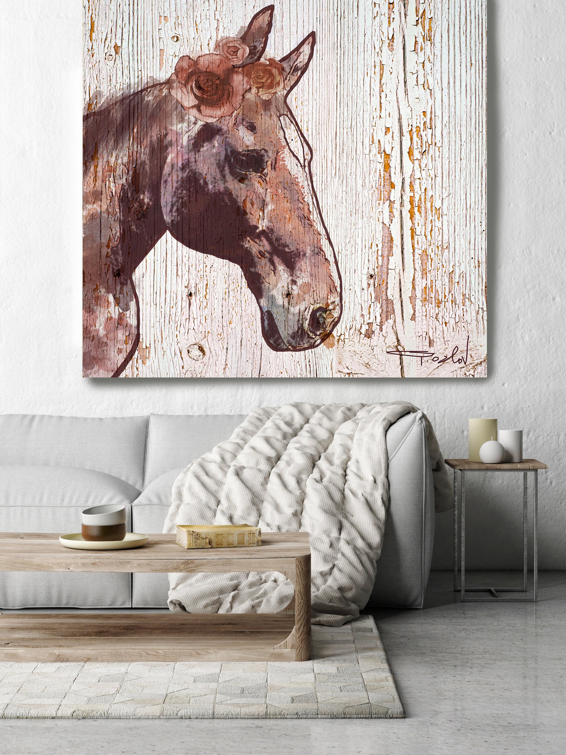 Large Horse, Farmhouse Horse Wall Decor, Brown Rustic Horse, Large