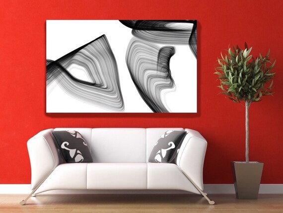 Industrial Abstract in Black and White 2015-13. Unique Abstract Wall Decor, Large Contemporary Canvas Art Print up to 72" by Irena Orlov