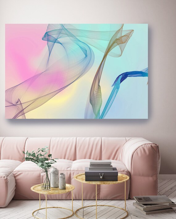 Pink Abstract Gradient Flow Modern Abstract Wall Art Decor Abstract Canvas Print Modern Trendy Wall art Luxury Abstract Painting, Minimalist