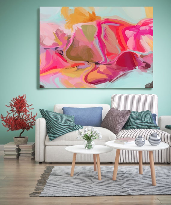 Home decor wall art. Abstract art. Boho Art. Oversized Art, Large Canvas Print. Energy Painting. Colorful Abstract Artwork The wind moves 2