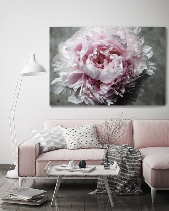 Floral Photography Canvas Print | Shabby Chic Canvas Art | Farmhouse Wall Art | Botanical Wall Decor | Peony Print | Cottagecore Wall Art