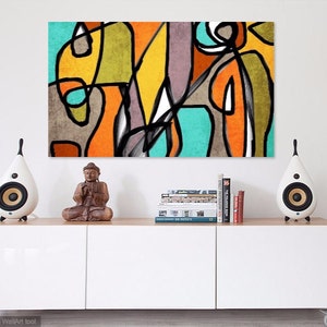 Pintura moderna de mediados de siglo Lienzo de mediados de siglo Impresión de pared de mediados de siglo Decoración de pared Pintura retro Arte mural de mediados de siglo