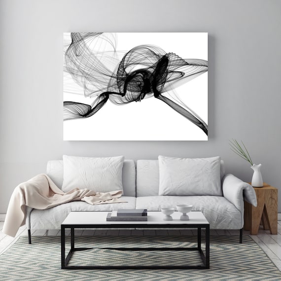 Minimalist Black and White,Flight Large canvas art Black and White Abstract Canvas Print, large Abstract Painting, Large Wall Art