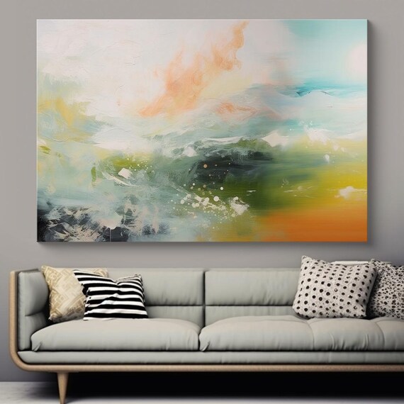 Landscape painting, landscape wall art, landscape art print, rustic landscape Canvas Print, Naturescape Harmony-8, Nature art, Scenic Art