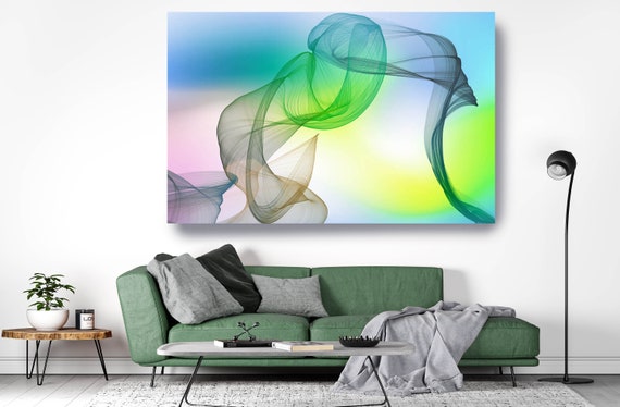 Blue Green Abstract Flow Abstract Wall Art Decor Abstract Canvas Print Modern Trendy Wall art Luxury Abstract Painting, Minimalist Artwork