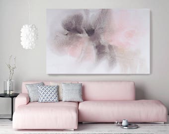 Colors of Summer Dream. Pink Abstract Paintings Art, Extra Large Abstract Pink Brown Contemporary Canvas Art Print up to 72" by Irena Orlov