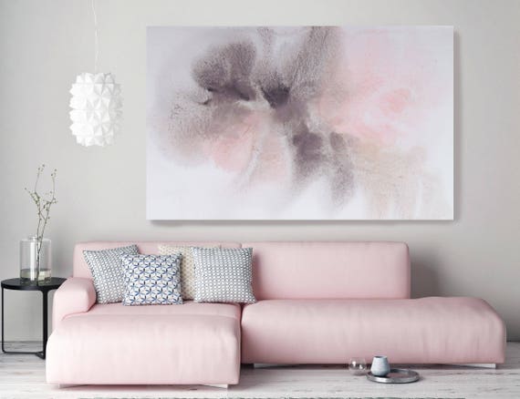 Colors of Summer Dream. Pink Abstract Paintings Art, Extra Large Abstract Pink Brown Contemporary Canvas Art Print up to 72" by Irena Orlov